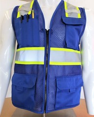 Two Tone High Visibility Reflective Royal Blue Safety Vest (X-Small-5XL)