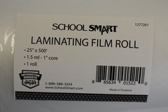 School Smart 1277261 High Gloss Laminating Film Roll 25″ X 500ft 1.5 ml 1″ Core