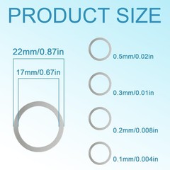 48 Pcs Stainless Steel Shim Washer Set M17x22mm – Metric Flat Shims 0.1-0.5mm Th
