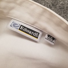 Edwards Unisex Adult Chef Coat Jacket Large White Foster Farms Double Breasted *