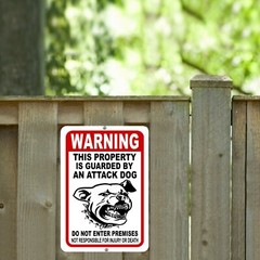 BEWARE OF DOG Sign Attack Dog on Duty Guard Dog 8″x 12″ Aluminum Metal Warning