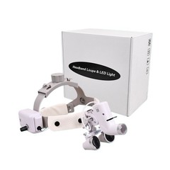 3.5X Medical Surgical Dental Binocular Loupes Headband Magnifier LED Headlight