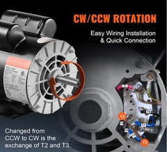 230V Keyed Shaft Single Phase CW/CCW Rotation Electric Motor Air Compressor