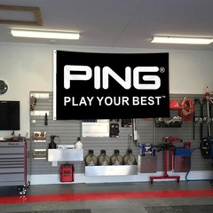 Ping Golf Banner Black 3×5 FT Flag Big Golfer Golf Course Pro Shop Clubs