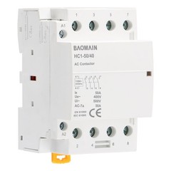 110V AC 4-Pole Modular Contactor, 50A 4NO Normally Open, DIN Rail Mount for H…