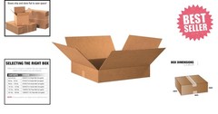 Flat Corrugated Cardboard Boxes 20″x20″x4″ – 10-Pack for Shipping & Storage