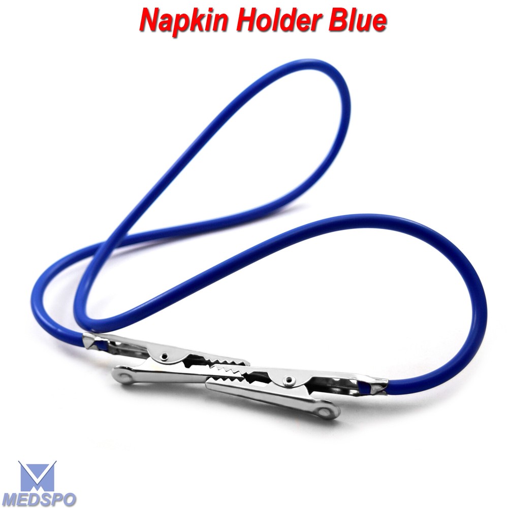 Napkin Holder Surgical Dental Bib Clips Silicone Bib Clip Holder Blue Color