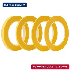 4 Rolls Fine Line Tape(Yellow), Fineline Masking Tape in 1/16, 1/8, 1/4 and 1/2