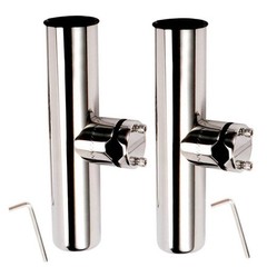 2PCS Stainless Tournament Style Clamp on Fishing Rod Holder for Rails 7/8″ to…
