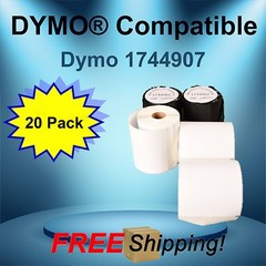 Dymo® 4XL Compatible 1744907 Large 20 Rolls Thermal White Rectangular Labels