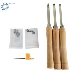 3 Piece Set Carbide Woodturning Tool Mini Size Diamond Shape Round & Square Tool