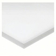 Acetal Copolymer Bar: 1.5 in Thick, 2 in x 24 in, White, Opaque, 497R78