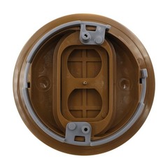 CARLON E97DSC NON-METALLIC DUPLEX OUTLET FLOOR BOX COVER, 5″ ROUND, CARMEL/BRONZ
