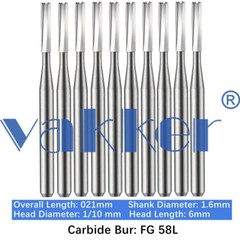 10/Pack 21mm Dental Tungsten Carbide Friction Grip Long Carbide Burs High Speed