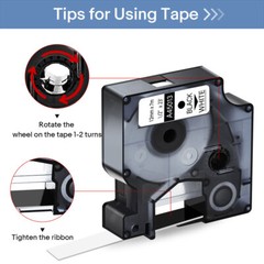 5PK For Dymo D1 Black on White S0720530 Label Tape Cassette 45013 1/2″ 12mm 160