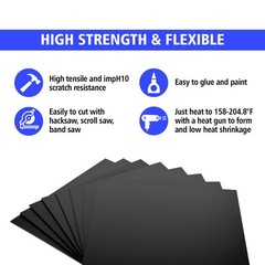2-Pack ABS Plastic Sheet 12x18x1/8″ – Rigid Thermoplastic Board for DIY Crafts