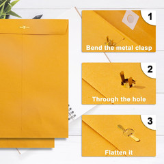 Goefun Clasp Envelopes 10X13, 20 Pack | Large Manilla Envelopes, Gummed Seal, fo