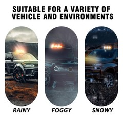 WINECO AMBER WHITE 72LED Roof Top Strobe Lights, High Visibility Emergency