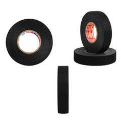 2 Rolls Black Wire Harness Cloth Tape 15mm x 50Ft Noise Heat Proof Automotive