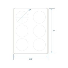 3 Inch Round Labels for Laser / Inkjet Printers Permanent Adhesive White Matte