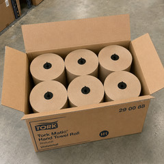 Tork 290088 Matic H1 Hardwound Paper Towels Natural 1-Ply 700 ft 6 Rolls