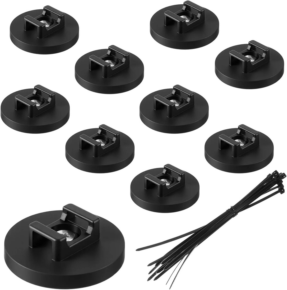 60 Pieces Magnetic Zip Tie Mount Multipurpose Cable Holder Magnets Bases