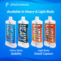 8 x Heavy Body Fast Rapid Set Impression Material, 50mL Cartridges VPS PVS