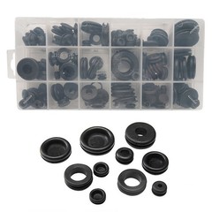 125PCS Black Rubber Grommet Firewall Hole Plug Set Electrical Wiring Gasket