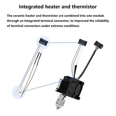 2 Pack Ceramic Heater & Thermistor Kits for Bambu Lab P1P/P1S, 24V 48W…