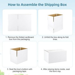 10 Pack 6x6x6 Inch Small Shipping Boxes White Corrugated Cardboard Boxes Mail…