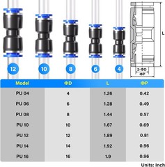 50Pcs Straight Push Connectors Quick Release Connect Air Line Pneumatic Fittings