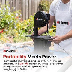 Inland Craft DB-100 Band Saw | Tabletop Saw | Includes Diamond Band Saw Blade
