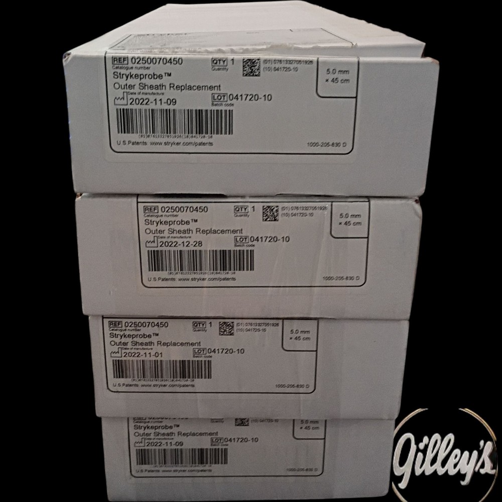 Lot Of 4 STRYKER 0250070450 Outer Sheath Replacement, 5.0mm x 45cm