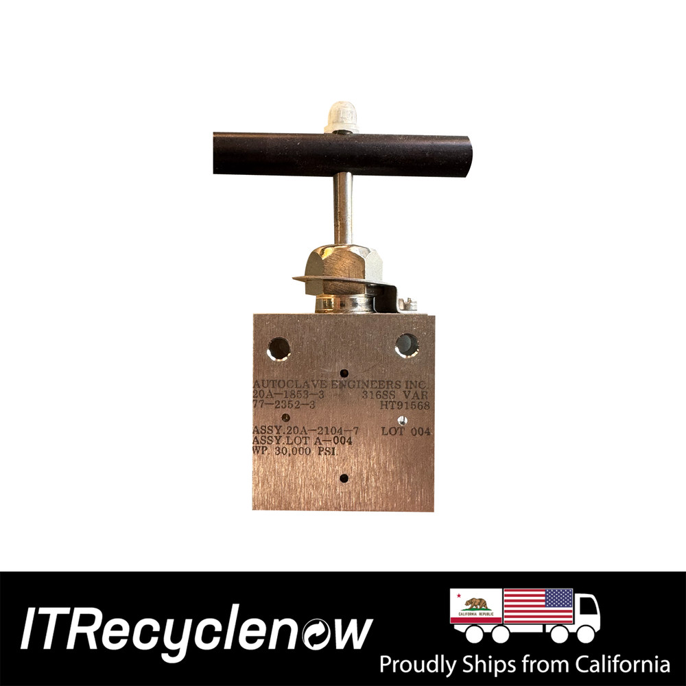 Autoclave Engineers 20A‑1853‑3 Stainless Steel Valve | 30,000 PSI High‑Pressure