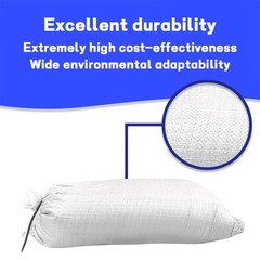 White polyethylene woven sandbags, 14 x 26 in (pack of 50)+ 1 roll of tie straps