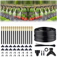 100FT Drip Irrigation Kit with Adjustable Nozzles for Garden & Lawn Watering