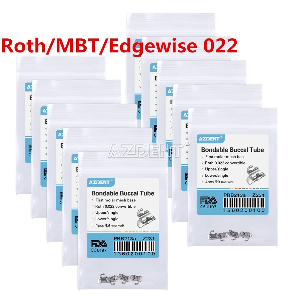 AZDENT Dental 1st Molar Convertible Buccal Tube Roth/MBT/Edgewise 022 Bondable