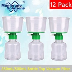 250mL/500mL PES Vacuum Filter,Sterile 0.22μm Pore Size,Dual Funnel&Receiver HPLC