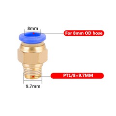 8mm or 5/16″ OD to 1/8″ NPT Male Straight Push In Connect Tube Fitting US NEW