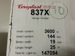Coroplast 837X-19-25-ORG (19mm wide, 25m long, Orange)