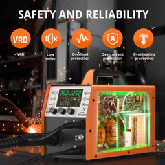 110V 220V 4-in-1 Aluminum MIG Welder Gas/Gasless 250 AMP TIG MMA Welding Machine