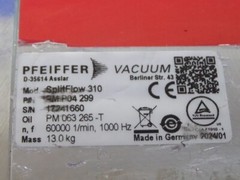 Pfeiffer Splitflow 310 Like New Only 14h- Jear 2024 PM P04 299 Turbo Pump TC 400