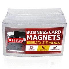 XFasten Self Adhesive Business Card Magnets, Pack of 100, Weatherproof Peel a…