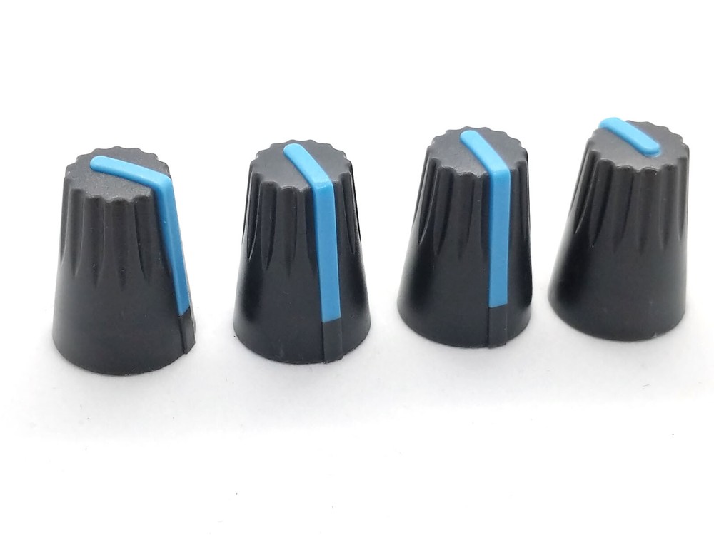 4 Push-on Knobs for Round 18-tooth Shaft Potentiometers Volume Control Mixer 6mm
