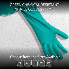 144 Pairs Green Latex Free Chemical Resistant Diamond Textured Nitrile Gloves/L