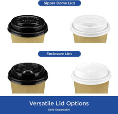 10 Oz Coffee Cups, Disposable Paper Hot Cups Kraft, 90Mm, 1000Ct | C-K510K, Doub