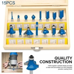 15Pcs Carbon Milling Cutter Router Bit Set Tungsten Carbide Router 1/4″ Shank US