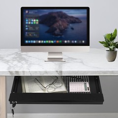 Slide Out Under Desk Keyboard Tray Pull Out Keyboard Drawer Shelf Vented Design
