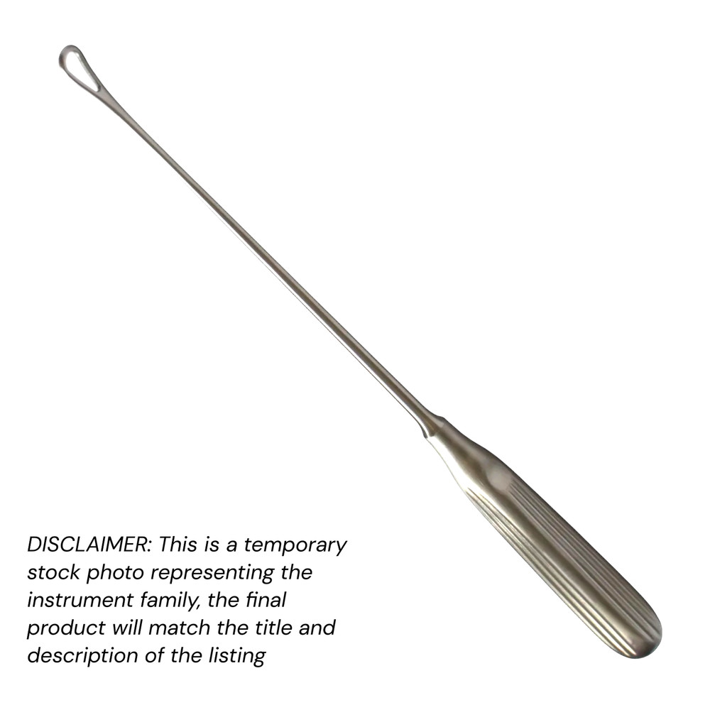 5x Thomas Uterine Curettes, 11″, Rigid, Blunt Blade,Sz: 1 (10×20 mm), Economy