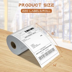 6 Rolls 4×6 Direct Thermal Shipping Labels Compatible DYMO 4XL 1744907 220/Roll